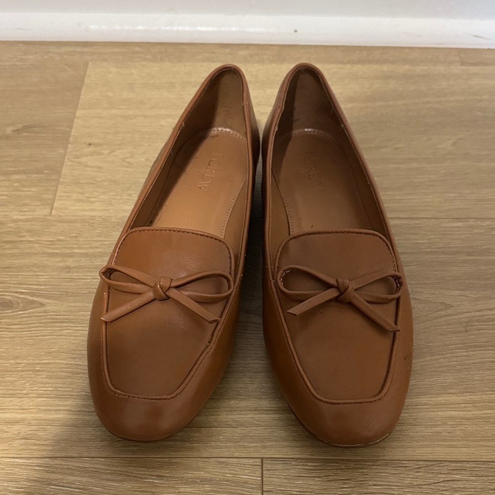 J. Crew Tan Bow Loafers for Women